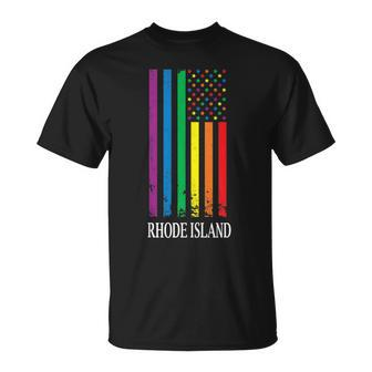 Rhode Island Pride Month Pride Flag Lgbt Community Unisex T-Shirt | Mazezy