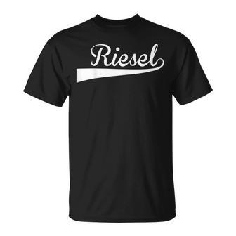 Riesel Baseball Vintage Retro Font T-Shirt | Mazezy