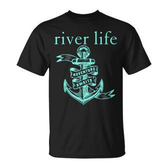 River Boat Life Anchor Cute Southern Mint Camping Attitude Unisex T-Shirt | Mazezy