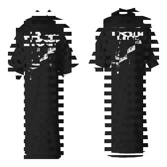 I Rock Keyboard Musical Notes T-Shirt | Mazezy