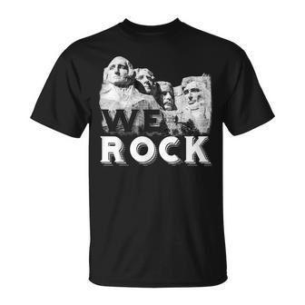 We Rock Mount Rushmore Presidents Sculpture T-Shirt | Mazezy