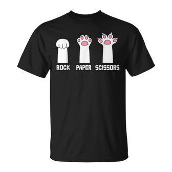 Rock Paper Scissors Cat Paws Game Cute Paw Cat T-Shirt - Monsterry UK