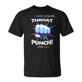 Rock Paper Scissors Throat Punch I Win Cool T-Shirt | Mazezy