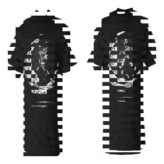 Rock On Skeleton Moon Rock And Roll Halloween T-Shirt | Mazezy