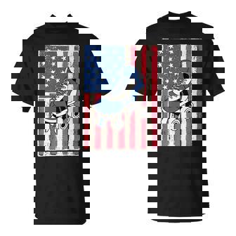 Roller Skate For Men Gift Skating American Flag Patriotic Patriotic Funny Gifts Unisex T-Shirt | Mazezy
