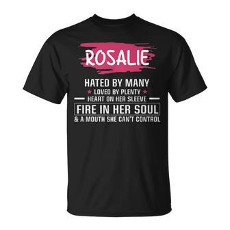 Rosalie Name Gift Rosalie Hated By Many Loved By Plenty Heart Her Sleeve V2 Unisex T-Shirt - Seseable
