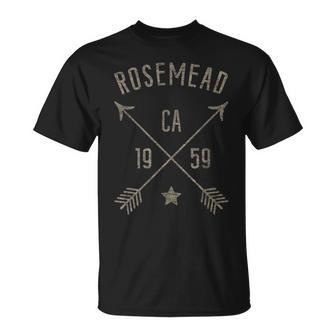 Rosemead Ca T Cool Vintage Retro Style Home City T-Shirt | Mazezy