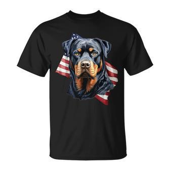 Rottweiler Patriotic 4Th Of July Dog Lover American Usa Unisex T-Shirt | Mazezy