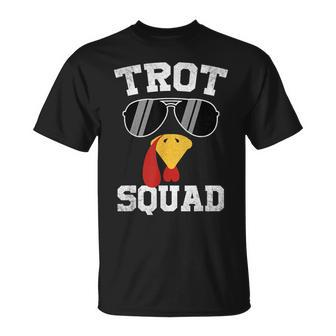 Running Turkey Sunglasses Trot Squad Thanksgiving T-Shirt | Mazezy
