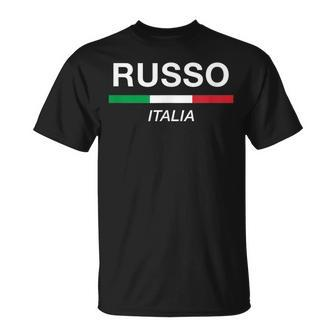 Russo Family Reunion Italian Name Italia Gift Unisex T-Shirt | Mazezy
