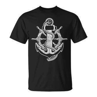 Sail Boat Anchor Sring Wheel Sailor Captain Sailing Unisex T-Shirt | Mazezy