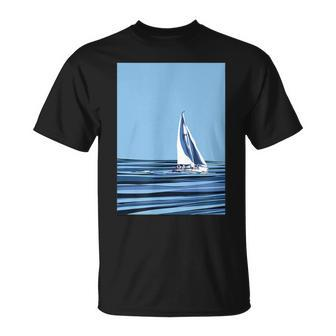 Sailboat With Background T-Shirt | Mazezy