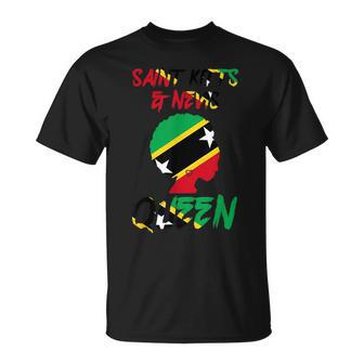 Saint Kitts & Nevis Queen St Kitts & Nevis Flag Afro Pride Unisex T-Shirt | Mazezy