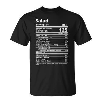 Salad Nutrition Facts Funny Food Thanksgiving Friendsgiving Thanksgiving Funny Gifts Unisex T-Shirt | Mazezy