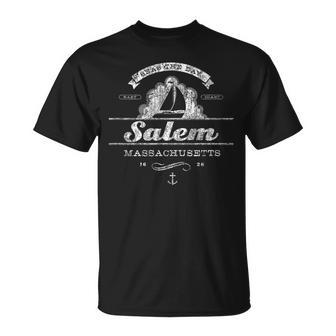 Salem Ma Sailboat Vintage Nautical Throwback T-Shirt | Mazezy UK