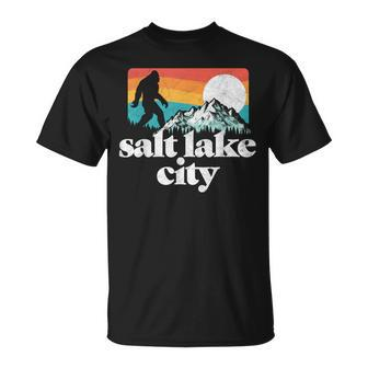 Salt Lake City Utah Bigfoot Mountains T-Shirt | Mazezy AU