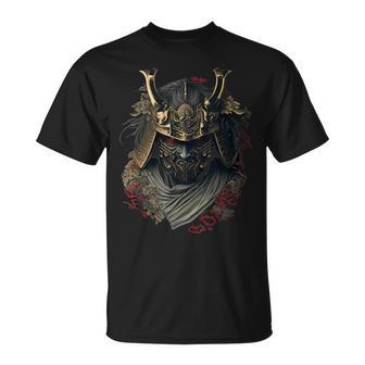 Samurai Helmet Warrior Bushido Oni Mask Japanese Culture T-Shirt - Seseable