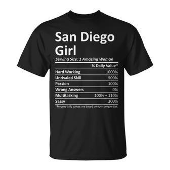 San Diego Girl Ca California Funny City Home Roots Usa Gift California Gifts And Merchandise Funny Gifts Unisex T-Shirt | Mazezy