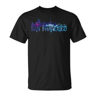 San Francisco City Skyline California Pride Beach Souvenir Unisex T-Shirt | Mazezy