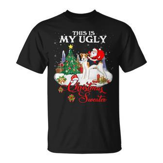 Santa Riding Fox Terrier This Is My Ugly Christmas Sweater T-Shirt - Monsterry CA