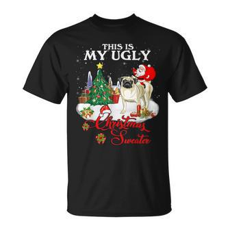 Santa Riding Pug This Is My Ugly Christmas Sweater T-Shirt - Monsterry DE