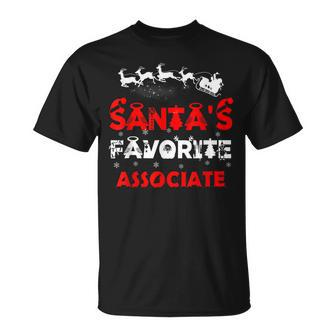 Santas Favorite Associate Funny Job Xmas Gifts Unisex T-Shirt | Mazezy AU
