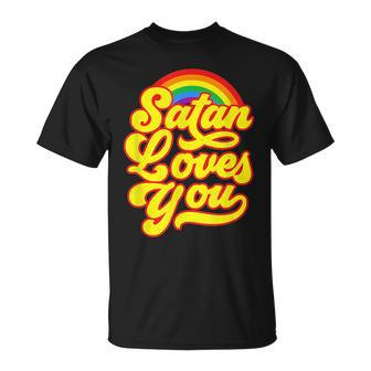 Satan Loves You Lgbt Gay Pride Unisex T-Shirt | Mazezy