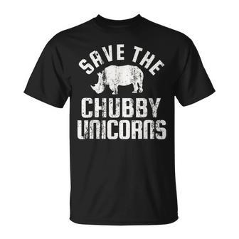 Save The Chubby Unicorns Rhino Vintage Retro T-Shirt | Mazezy