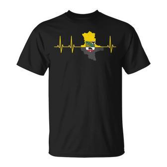 Saxony-Anhalt Flag In Heartbeat Ekg For Magdeburger T-Shirt | Mazezy