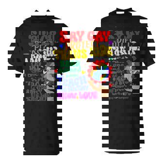 Say Gay Protect Trans Kids Read Banned Books Men Lgbt Pride Unisex T-Shirt | Mazezy