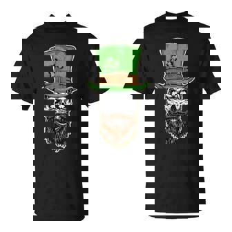 Scary Bearded Leprechaun Skull St Patrick Day Distressed Unisex T-Shirt | Mazezy