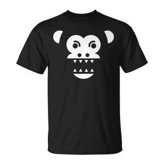 Scary Creepy Angry Monkey Gorilla Face For Trick And Treat Unisex T-Shirt | Mazezy
