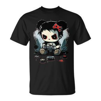 Scary Gaming Girl Video Game Online Gamer Computer Halloween Unisex T-Shirt | Mazezy UK