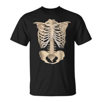 Scary Halloween Anatomy Rib Cage Human Skeleton T Scary Halloween T-Shirt | Mazezy