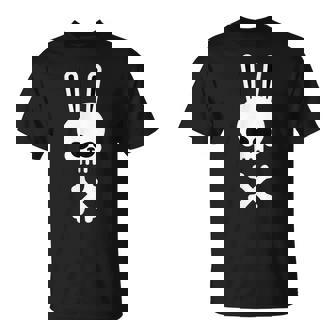 Scary Skull And Crossbones Bad Rabbit Horror Bunny Essential Scary Skull T-Shirt | Mazezy
