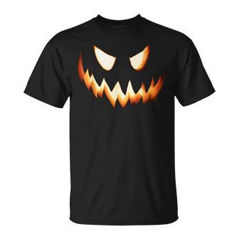 Scary Spooky Jack O Lantern Face Pumpkin Halloween Boys T-Shirt - Monsterry