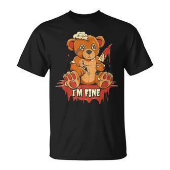 Scary Teddy Bear Horror Movies Vintage Halloween Costume Teddy Bear T-Shirt | Mazezy