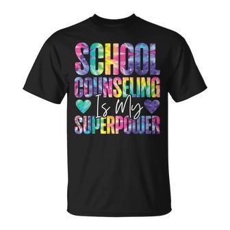 School Counselor Tie Dye School Counseling Is My Superpower T-Shirt - Seseable