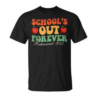 Schools Out Forever Retirement 2023 Retirement Teacher T-shirt - Thegiftio UK