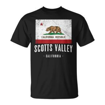 Scotts Valley California Cali City Souvenir Ca Flag T-Shirt | Mazezy