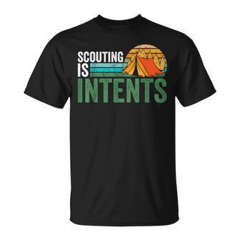 Scouting Is Intents Funny Scout Camping Happy Camper Retro Unisex T-Shirt | Mazezy