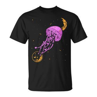 Sea Creature Ocean Animals Moon Space Jellyfish T-Shirt | Mazezy