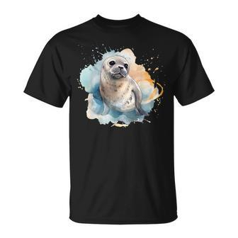 Seal Watercolor Sea Lion Unisex T-Shirt | Mazezy