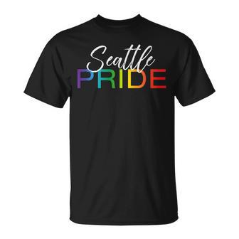 Seattle Pride Cute Gay Pride Month Gift Unisex T-Shirt | Mazezy