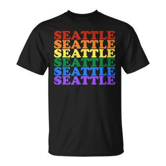 Seattle Pride Lgbt Parade Washington Wa Flag Lgbtq Unisex T-Shirt | Mazezy