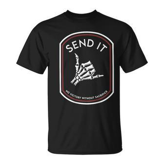 Send It No Victory Without Sacrifice On Back T-Shirt | Mazezy