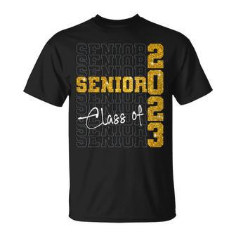 Senior 2023 Class Of 23 Graduation Cool Retro Groovy T-shirt - Thegiftio UK