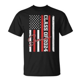 Senior 2024 Class Of 2024 24 American Flag Seniors Unisex T-Shirt | Mazezy