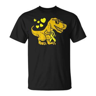 In September We Wear Gold Dinosaur T Rex Childhood Cancer T-Shirt