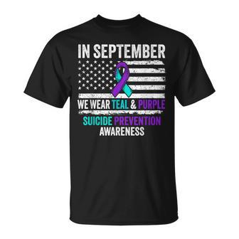 In September Wear Teal Purple Suicide Prevention Awareness T-Shirt | Mazezy